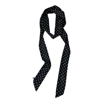 复古黑色长条丝巾长围巾