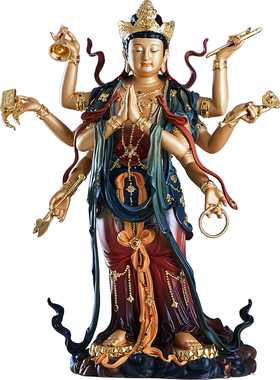 台湾纯铜琉晶彩绘二十四诸天神像