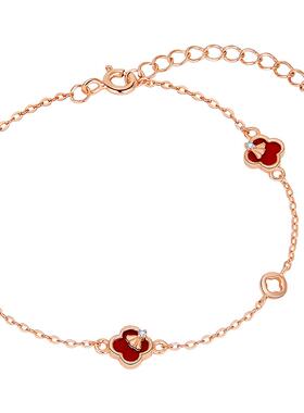 mck925银红玛瑙四叶草手链