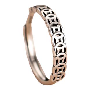 999足银麻花戒指素圈纯银男女同款2025新款爆款小众独特配饰首饰