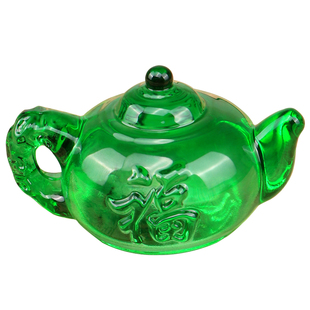 光祖水晶玻璃镇纸创意茶壶镇尺书法毛笔笔架笔山练字笔搁文房四宝摆件创意琉璃福壶镇纸镇尺文房毛笔专用压纸