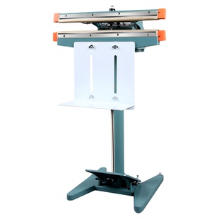 蓝莓450型铝架脚踏封口机大功率商用封口机重型封膜机上下加热立式脚踩薄膜塑封机封切机脚踏式包装机