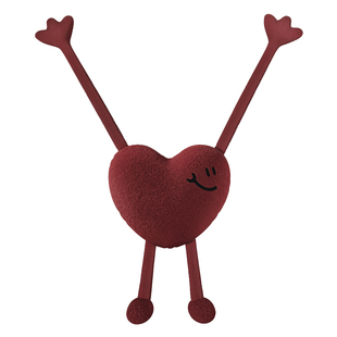 红色爱心抱枕一对装结婚婚庆婚房布置客厅沙发靠枕毛绒心形新款