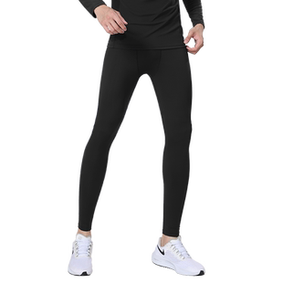 冬季打底裤男高弹训练加绒保暖紧身瑜伽鲨鱼秋速干运动裤弹力外穿