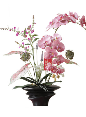 米子家居蝴蝶兰仿真花绿植盆栽