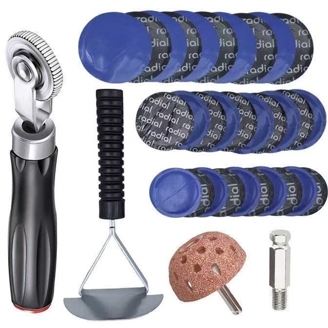 轮胎补胎维修工具滚轮补片胶片32PCS轮胎修补包
