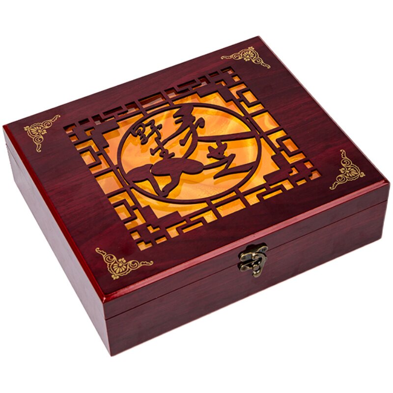 灵芝礼盒木盒镂空收纳古典袋子