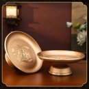 新疆 纯铜招财进宝供果盘财神爷佛前佛堂水果盘供盘贡盘上供盘 包邮