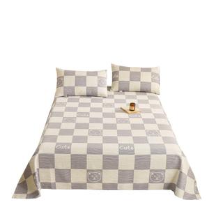 老粗布床单单件非纯棉全棉宿舍180x200cm被单枕套三件套四季通用