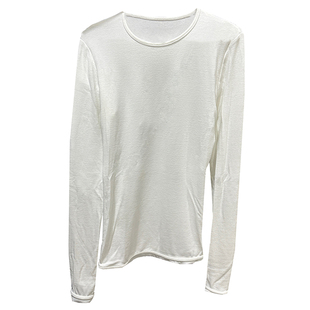 优越舒适感微透修身打底衫女冬显瘦百搭纯色内搭上衣白色打底长袖