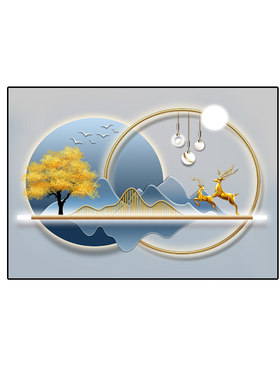 高端电表箱装饰画现代简约免打孔