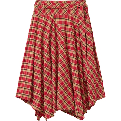 播商场同款不规则格纹半身裙女秋冬新款气质学院裙子BDS4BD3640