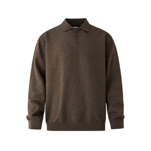 MRCYC老钱风翻领套头毛衣男士冬季保暖针织衫韩系通勤风百搭上衣