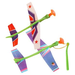 新弹射吸盘泡沫飞机滑翔机拼装积木拼图模型吊版玩具积分兑换礼品