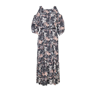 婉甸夏季摩洛哥风情花露肩连衣裙1242N76XD5
