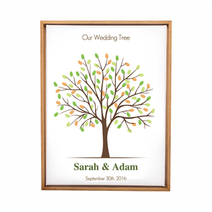 开学指纹签到画创意结婚签名树升学幼儿毕业婚礼年会团建手印画框