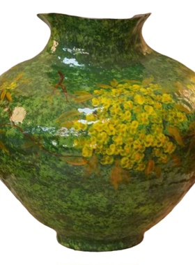 景德镇陶瓷花瓶摆件客厅插花器复古器手绘花瓶鲜花花瓶油影