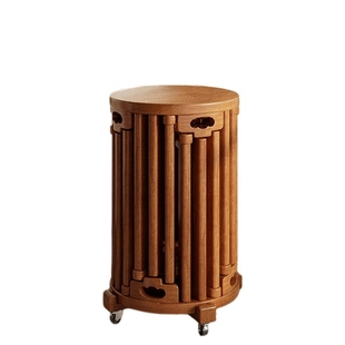 客人备用凳实木可叠放凳子家用结实耐用组合凳小户型圆凳子折叠椅