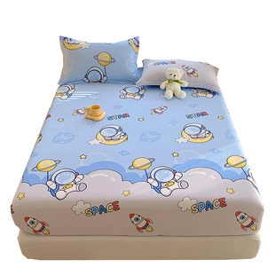 纯棉床笠单件100全棉席梦思床垫保护罩床罩儿童房男孩卡通防尘套
