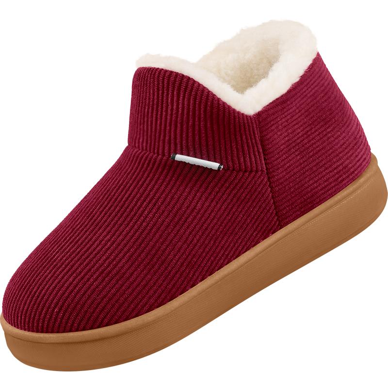 老北京棉鞋女冬季加绒加厚牛筋底中老年人居家羊毛保暖妈妈棉拖鞋