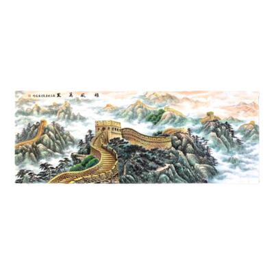 国画名师手绘长城无水靠山图定制