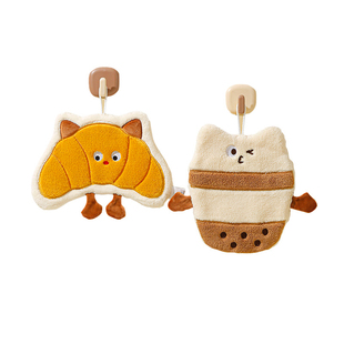 Auramoon.Poetry.擦手巾卡通可挂式加厚珊瑚绒双层吸水 | 贺诗