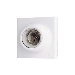 公牛灯座底盘E27明装感应灯头led灯泡底座家用陶瓷灯口螺纹口灯盘