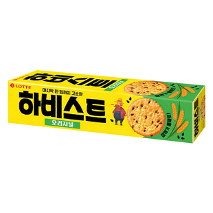 韩国进口LOTTE乐天黑芝麻饼干办公室下午茶休闲食品充饥小零食