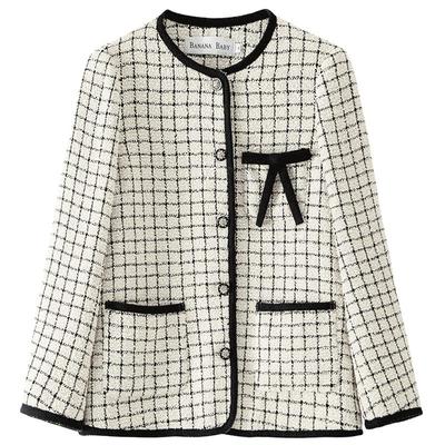 BANANA BABY2025年冬季新款小香风格子外套女通勤高级感上衣