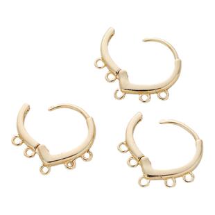 14k包金保色耳钩耳环配件diy手工多圈自制流苏耳钉挂圈半成品饰品