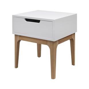 慕思实木床床头柜现代简约床头柜卧室床边置物架简易储物柜