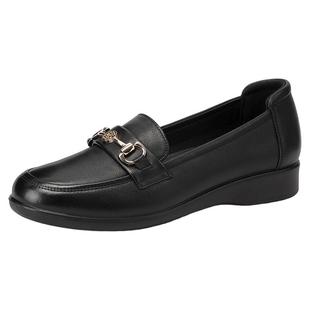 木林森女鞋2025新款秋季时尚百搭乐福鞋女士休闲单鞋一脚蹬时装鞋