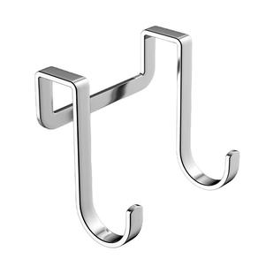 不锈钢双s型重物挂钩免打孔强力承重门后多功能柜门高级收纳挂架