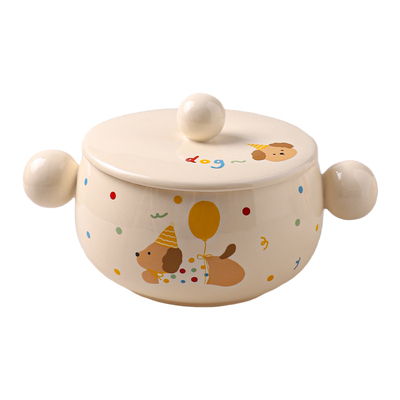 舍里卡通双耳碗早餐沙拉碗