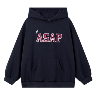 男童秋冬韩范运动加绒连帽卫衣2025新款学生儿童冬季加厚宽松上衣