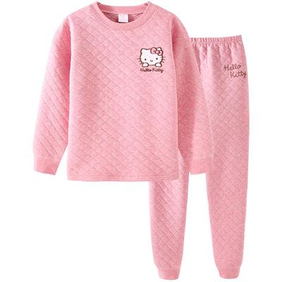 A类3层夹棉全棉秋冬加厚保暖内衣