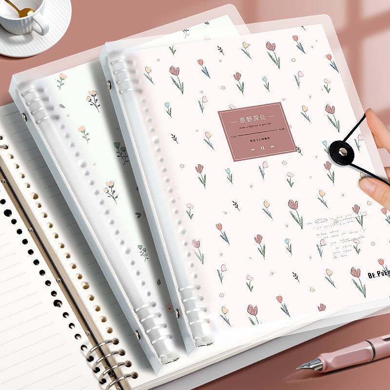 四方伙伴B5不咯手学生A5横线活页颜批发网值本子高记事本红笔记本