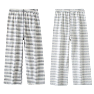 日系2件夏季9分长裤宝宝空调裤儿童睡裤防蚊家居裤纯棉薄款男女童