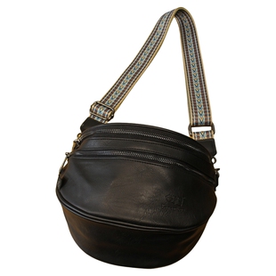 ThreeBox软皮斜挎包胸包男2025新品小众设计感单肩包大容量球形包