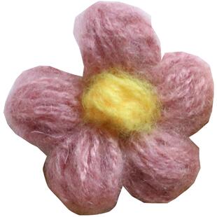 儿童毛线花朵发夹女童宝宝边夹侧边刘海夹小女孩碎发小花发卡头饰