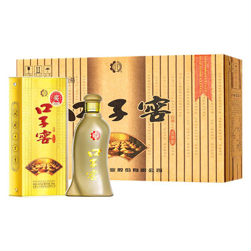 口子窖5年型白酒40.8度400mL*4瓶