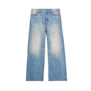 Ed Hardy埃德哈迪冬季新款水洗做旧直筒休闲女士牛仔长裤