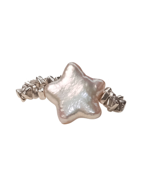 纯银天然星星巴洛克珍珠戒指