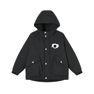 MQD【电子吧唧】儿童极寒羽绒服保暖冬三防加绒连帽加厚休闲外套