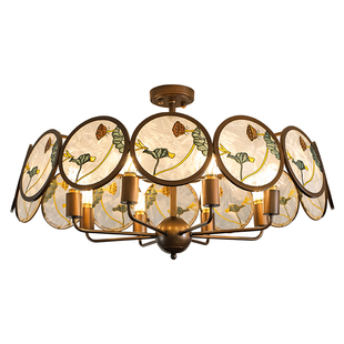 客厅吊灯中古风高端宋式美学大厅主灯禅意新中式法式复古卧室灯