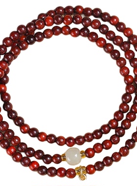 【杭州灵隐官方】檀木和田玉手链