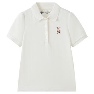 eland kids衣恋童装女童POLO衫26年夏新品学院风翻领T恤甜美短袖