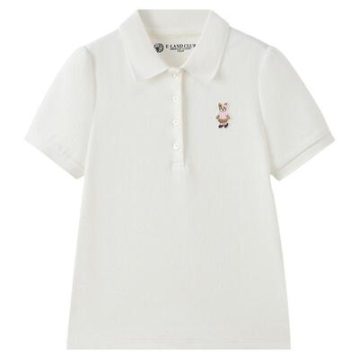 elandkids女童休闲翻领POLO衫