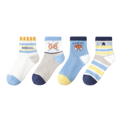 小龙人无骨男童中筒薄棉袜子