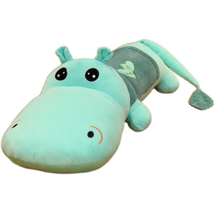 河马公仔大号毛绒玩具睡觉抱枕长条枕可爱布娃娃玩偶生日礼物女孩